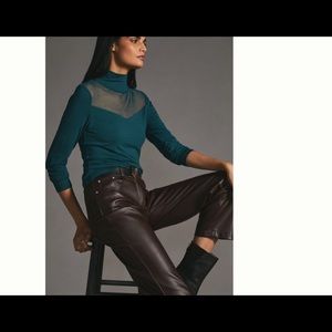 Anthropologie sheer turtleneck top